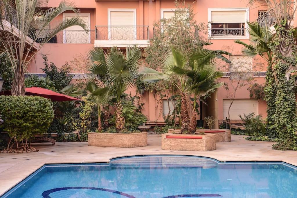 Schone Ferienwohnung: Poolblick und Terrasse nahe Majorelle Garden Marrakesh Exterior photo